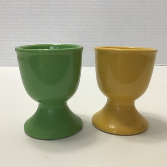 VTG Gryphonware Green & Yellow Comical Face Egg Cup - Picture 4 of 6
